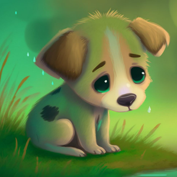 Sad Cute Baby Puppy