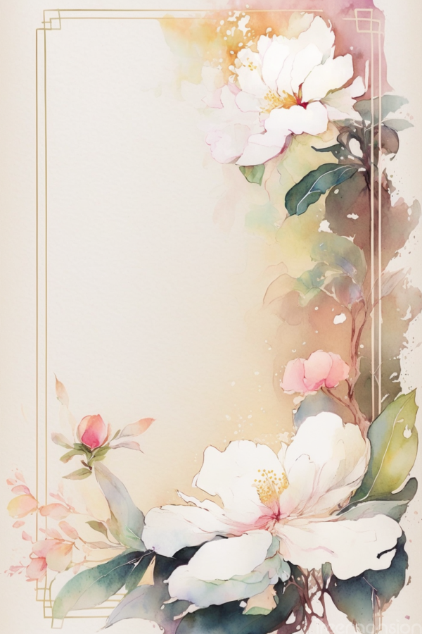 Flower Watercolour Border Note Paper