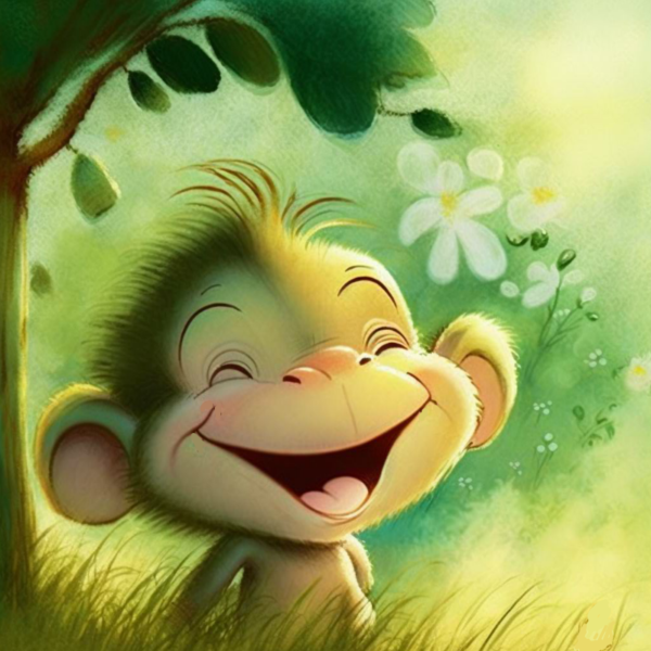 Cute Happy Baby Monkey